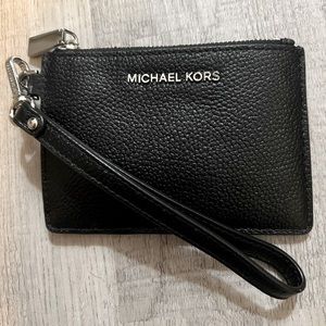 Michael Kors Black Leather Wristlet Wallet